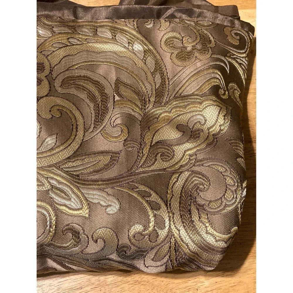 Regency Heights King Pillow Sham Bronze Gold Jacquard‎ Damask Scroll Traditional